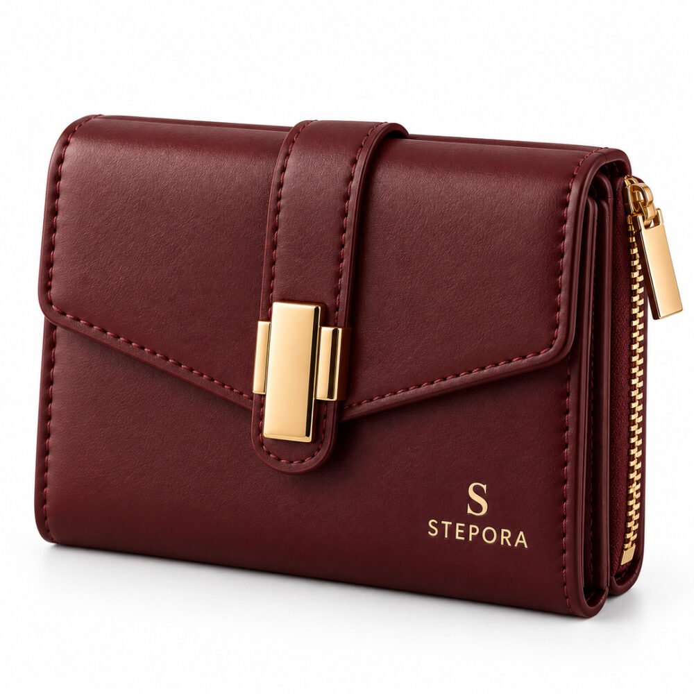 STEPORA Ravelle Compact Portemonnee – Wijnrood
